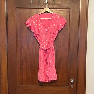 Pink and Gold Polka Dot Dress